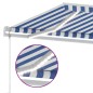 vidaXL Markise Automatisch mit LED & Windsensor 300x250 cm Blau Weiß vidaXL Markise Automatisch mit LED & Windsensor 300x250 cm Blau Weiß