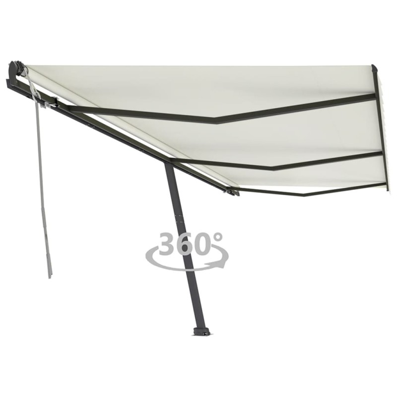 vidaXL Standmarkise Manuell Einziehbar 600x350 cm Creme