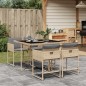 vidaXL 5-tlg. Garten-Essgruppe mit Kissen Beigemischung Poly Rattan vidaXL 5-tlg. Garten-Essgruppe mit Kissen Beigemischung Poly Rattan