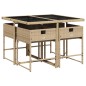 vidaXL 5-tlg. Garten-Essgruppe mit Kissen Beigemischung Poly Rattan vidaXL 5-tlg. Garten-Essgruppe mit Kissen Beigemischung Poly Rattan