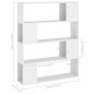vidaXL Bücherregal Raumteiler Weiß 100x24x124 cm vidaXL Bücherregal Raumteiler Weiß 100x24x124 cm