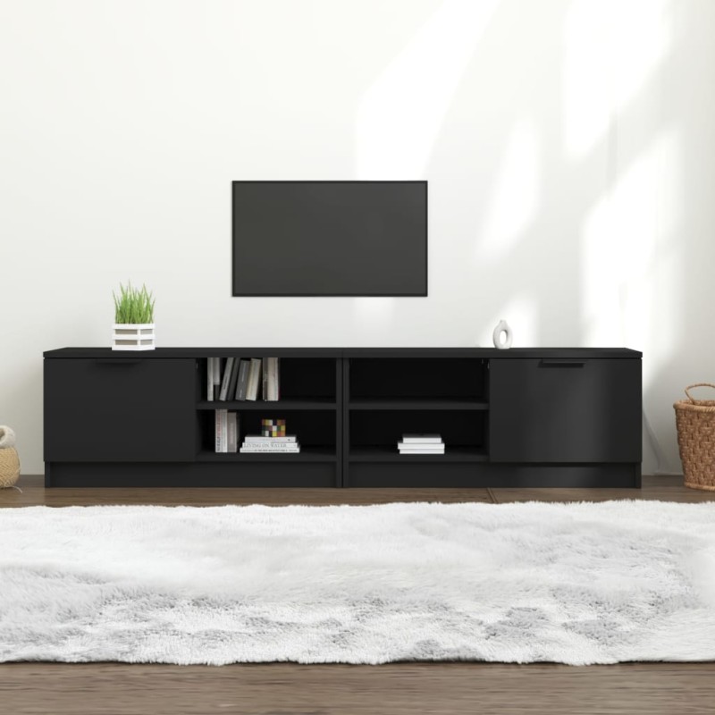 vidaXL TV-Schränke 2 Stk. Schwarz 80x35x36,5 cm Holzwerkstoff vidaXL TV-Schränke 2 Stk. Schwarz 80x35x36,5 cm Holzwerkstoff