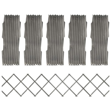vidaXL Rankzäune 5 Stk. Grau Massivholz Tanne 180x30 cm