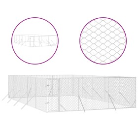 vidaXL Outdoor-Hundezwinger Silbern 6x10x2 m Verzinkter Stahl