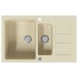 vidaXL Granitspüle Doppelbecken Beige vidaXL Granitspüle Doppelbecken Beige