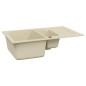 vidaXL Granitspüle Doppelbecken Beige vidaXL Granitspüle Doppelbecken Beige