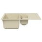 vidaXL Granitspüle Doppelbecken Beige vidaXL Granitspüle Doppelbecken Beige