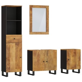vidaXL 4-tlg. Badmöbel-Set Massivholz Mango