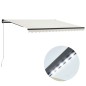 vidaXL Markise Manuell Einziehbar mit LED 400x300 cm Creme vidaXL Markise Manuell Einziehbar mit LED 400x300 cm Creme