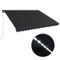 vidaXL Markise Manuell Einziehbar mit LED 400x300 cm Anthrazit vidaXL Markise Manuell Einziehbar mit LED 400x300 cm Anthrazit
