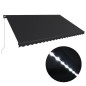 vidaXL Markise Manuell Einziehbar mit LED 500x300 cm Anthrazit vidaXL Markise Manuell Einziehbar mit LED 500x300 cm Anthrazit
