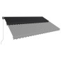 vidaXL Markise Manuell Einziehbar mit LED 500x300 cm Anthrazit vidaXL Markise Manuell Einziehbar mit LED 500x300 cm Anthrazit