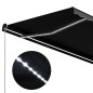 vidaXL Markise Manuell Einziehbar mit LED 500x300 cm Anthrazit vidaXL Markise Manuell Einziehbar mit LED 500x300 cm Anthrazit