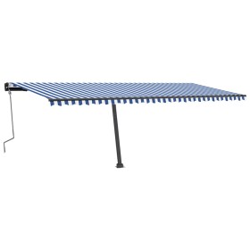 vidaXL Standmarkise Manuell Einziehbar 600x350 cm Blau/Weiß