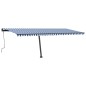 vidaXL Standmarkise Manuell Einziehbar 600x350 cm Blau/Weiß