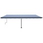 vidaXL Standmarkise Manuell Einziehbar 600x350 cm Blau/Weiß