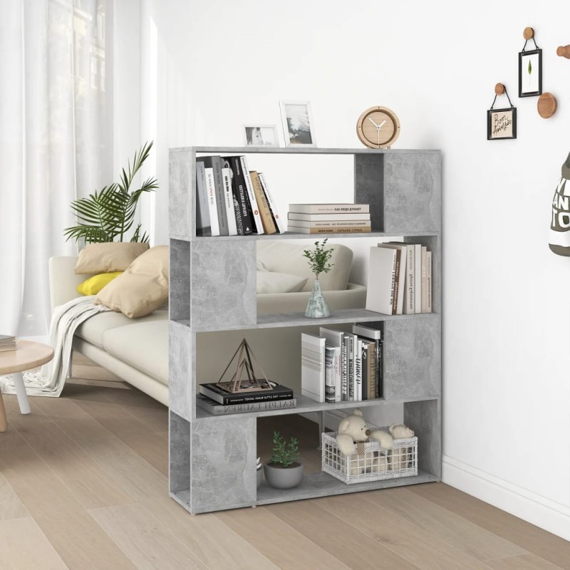 vidaXL Bücherregal Raumteiler Betongrau 100x24x124 cm vidaXL Bücherregal Raumteiler Betongrau 100x24x124 cm