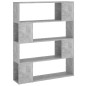 vidaXL Bücherregal Raumteiler Betongrau 100x24x124 cm vidaXL Bücherregal Raumteiler Betongrau 100x24x124 cm