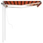 vidaXL Markise Automatisch mit LED & Windsensor 3x2,5 cm Orange Braun vidaXL Markise Automatisch mit LED & Windsensor 3x2,5 cm Orange Braun