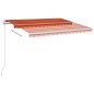 vidaXL Markise Automatisch mit LED & Windsensor 3x2,5 cm Orange Braun vidaXL Markise Automatisch mit LED & Windsensor 3x2,5 cm Orange Braun