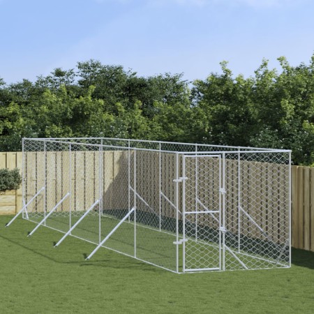 vidaXL Outdoor-Hundezwinger Silbern 2x10x2 m Verzinkter Stahl
