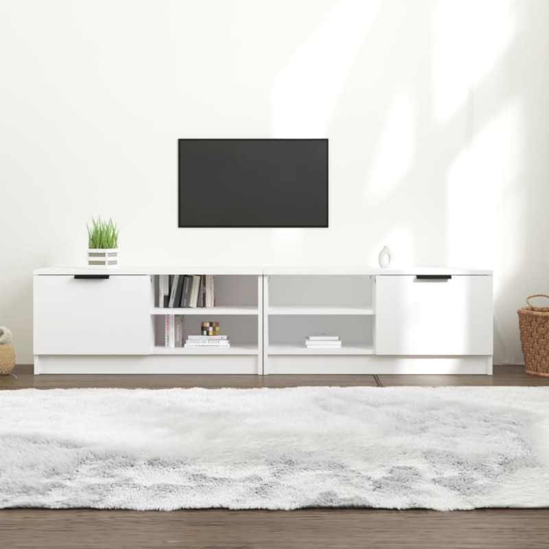vidaXL TV-Schränke 2 Stk. Weiß 80x35x36,5 cm Holzwerkstoff vidaXL TV-Schränke 2 Stk. Weiß 80x35x36,5 cm Holzwerkstoff