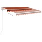 vidaXL Automatische Markise mit LED Windsensor 300x250 cm Orange/Braun vidaXL Automatische Markise mit LED Windsensor 300x250 cm Orange/Braun