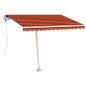 vidaXL Markise Automatisch mit LED & Windsensor 300x250cm Orange/Braun vidaXL Markise Automatisch mit LED & Windsensor 300x250cm Orange/Braun