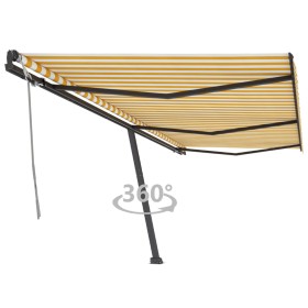 vidaXL Standmarkise Manuell Einziehbar 600x350 cm Gelb/Weiß