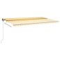 vidaXL Standmarkise Manuell Einziehbar 600x350 cm Gelb/Weiß vidaXL Standmarkise Manuell Einziehbar 600x350 cm Gelb/Weiß