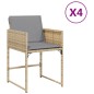 vidaXL Gartenstühle mit Kissen 4 Stk. Beigemischung Poly Rattan vidaXL Gartenstühle mit Kissen 4 Stk. Beigemischung Poly Rattan