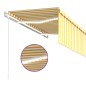 vidaXL Markise Automatisch mit Rollo LED Windsensor 3x2,5 m Gelb Weiß vidaXL Markise Automatisch mit Rollo LED Windsensor 3x2,5 m Gelb Weiß