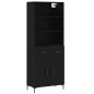 Highboard Schwarz 69,5x34x180 cm Holzwerkstoff Highboard Schwarz 69,5x34x180 cm Holzwerkstoff