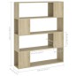 vidaXL Bücherregal Raumteiler Sonoma-Eiche 100x24x124 cm vidaXL Bücherregal Raumteiler Sonoma-Eiche 100x24x124 cm