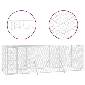 vidaXL Outdoor-Hundezwinger Silbern 6x2x2 m Verzinkter Stahl