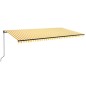 vidaXL Markise Manuell Einziehbar 600x350 cm Gelb und Weiß vidaXL Markise Manuell Einziehbar 600x350 cm Gelb und Weiß
