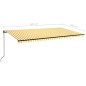 vidaXL Markise Manuell Einziehbar 600x350 cm Gelb und Weiß vidaXL Markise Manuell Einziehbar 600x350 cm Gelb und Weiß