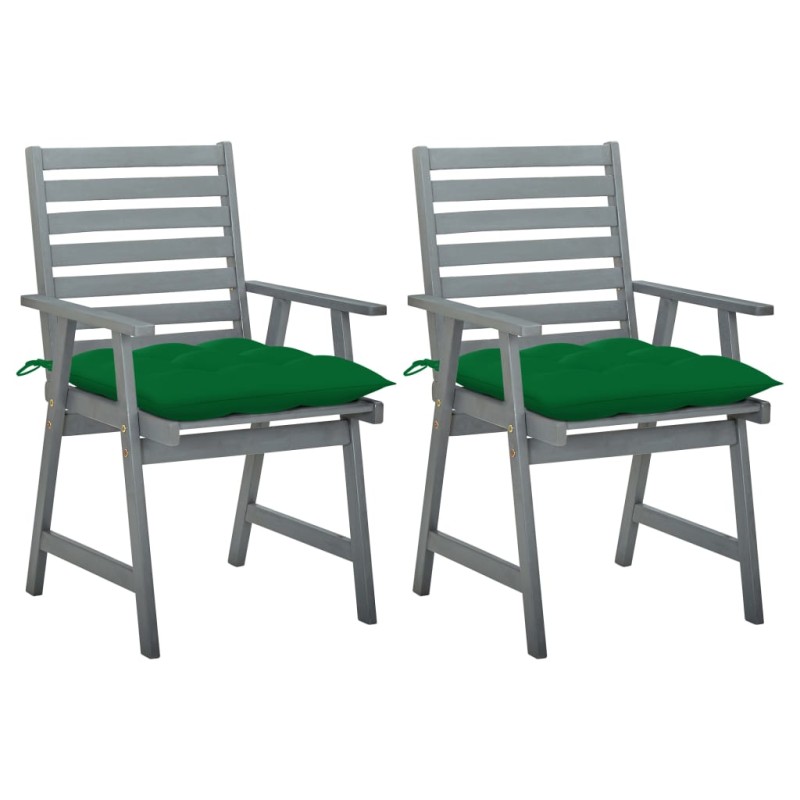 Garten-Essstühle mit Kissen 2 Stk. Massivholz Akazie Garten-Essstühle mit Kissen 2 Stk. Massivholz Akazie