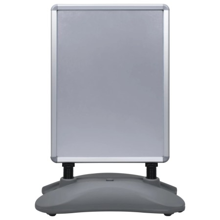 vidaXL A1-Plakatständer Wasserbefüllbar Grau Aluminiumlegierung