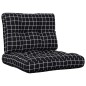 vidaXL Palettenkissen 2-tlg. Schwarz Karomuster Stoff vidaXL Palettenkissen 2-tlg. Schwarz Karomuster Stoff