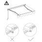 vidaXL Einziehbare Markise Handbetrieben 600 x 300 cm Blau und Weiß vidaXL Einziehbare Markise Handbetrieben 600 x 300 cm Blau und Weiß