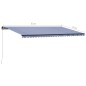 vidaXL Einziehbare Markise Handbetrieben 600 x 300 cm Blau und Weiß vidaXL Einziehbare Markise Handbetrieben 600 x 300 cm Blau und Weiß