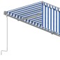 vidaXL Markise Manuell Einziehbar mit Rollo 4,5x3 m Blau und Weiß vidaXL Markise Manuell Einziehbar mit Rollo 4,5x3 m Blau und Weiß