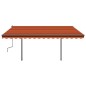 vidaXL Markise Manuell Einziehbar mit LED 4x3 m Orange und Braun vidaXL Markise Manuell Einziehbar mit LED 4x3 m Orange und Braun