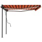 vidaXL Markise Manuell Einziehbar mit LED 4x3 m Orange und Braun vidaXL Markise Manuell Einziehbar mit LED 4x3 m Orange und Braun
