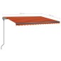 vidaXL Markise Manuell Einziehbar mit LED 4x3 m Orange und Braun vidaXL Markise Manuell Einziehbar mit LED 4x3 m Orange und Braun