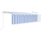 vidaXL Markise Automatisch mit Rollo LED Windsensor 5x3m Blau & Weiß vidaXL Markise Automatisch mit Rollo LED Windsensor 5x3m Blau & Weiß