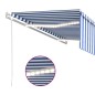 vidaXL Markise Automatisch mit Rollo LED Windsensor 5x3m Blau & Weiß vidaXL Markise Automatisch mit Rollo LED Windsensor 5x3m Blau & Weiß