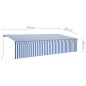 vidaXL Markise Manuell Einziehbar mit Rollo & LED 6x3 m Blau & Weiß vidaXL Markise Manuell Einziehbar mit Rollo & LED 6x3 m Blau & Weiß