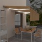 vidaXL Markise Manuell Einziehbar mit Rollo & LED 6x3 m Gelb & Weiß vidaXL Markise Manuell Einziehbar mit Rollo & LED 6x3 m Gelb & Weiß